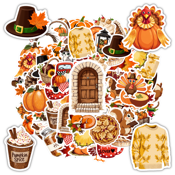 35pcs Seasonal Stickers Stationery Autumn Stickers Teacher Reward Stickers Funny Stickers for Notebooks Laptops Suitcase