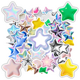 thumbnail image 1 of 35pcs Shiny Stars Stickers Holographic Stationery Stickers Metallic Kids Stickers for Luggage Phone Notebook, 1 of 9