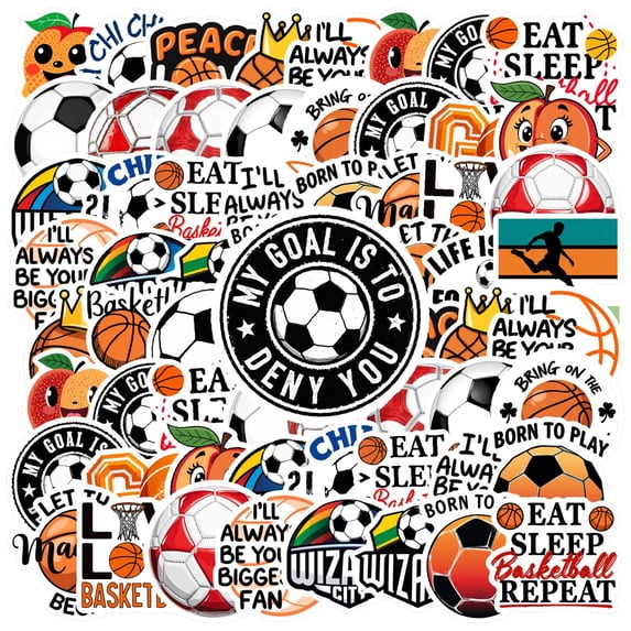 35pcs Sport Stickers Stationery Stickers Basketball Funny Stickers Football Kids Stickers for Luggage Laptop Suitcase