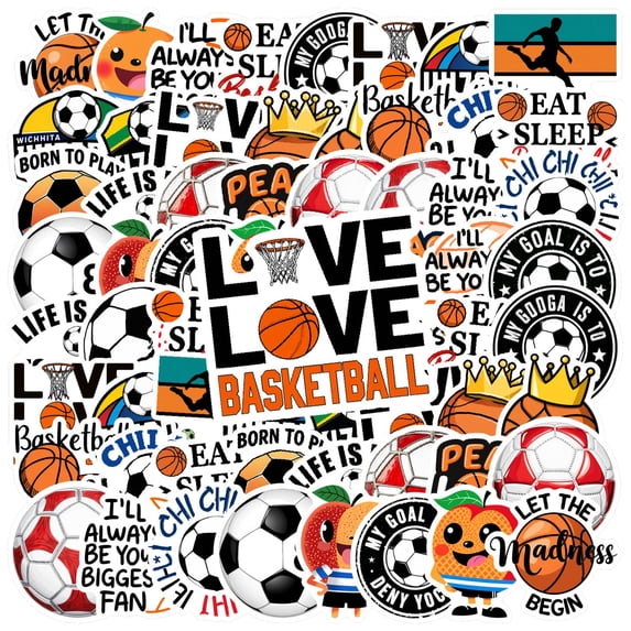 35pcs Sport Stickers Stationery Stickers Basketball Funny Stickers Football Kids Stickers for Luggage Laptop Suitcase