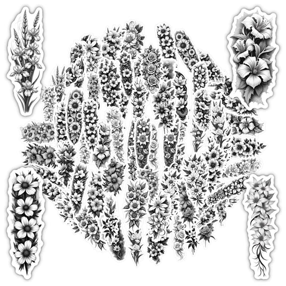 35pcs Vintage Stickers Floral Stationery Stickers Botanical Decals for Laptops Notebooks Suitcases