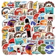 thumbnail image 1 of 35pcs Vintage Stickers World Travel Stickers City Stickers Architecture Stickers for Luggage Phone Suitcase, 1 of 9