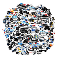 35pcs Vinyl Stickers Police Stationery Stickers Cute DIY Stickers Police Graffiti Decals for Laptops Cars Guitars