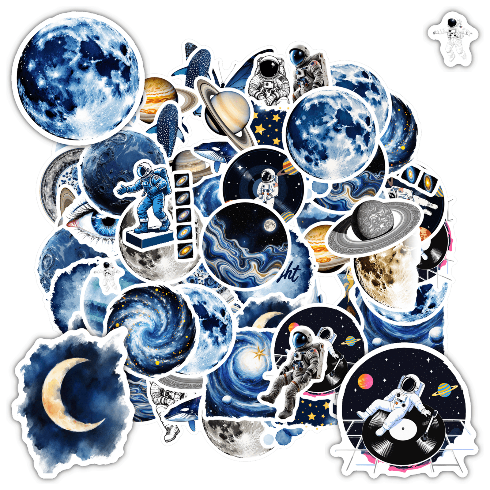 35pcs Watercolor Space Sticker Pack Astronaut Decals Celestial Stickers ...