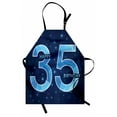 thumbnail image 1 of 35th Birthday Apron Number Thirty Five with Geometrical Details Modern and Abstract, Unisex Kitchen Bib Apron with Adjustable Neck for Cooking Baking Gardening, Dark Blue Pale Blue, by Ambesonne, 1 of 3