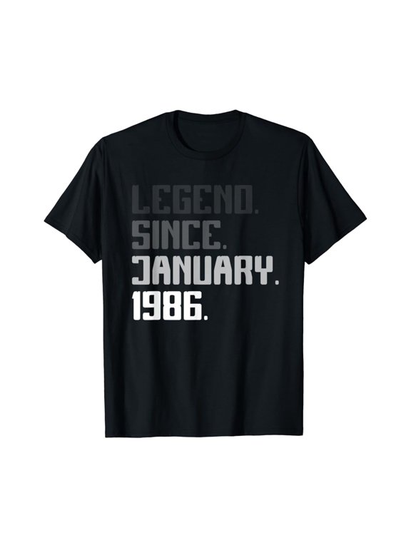 35th Birthday Gifts 35 Years Old Legend Since January 1986 T-Shirt Vintage Tee -Birthday Gifts