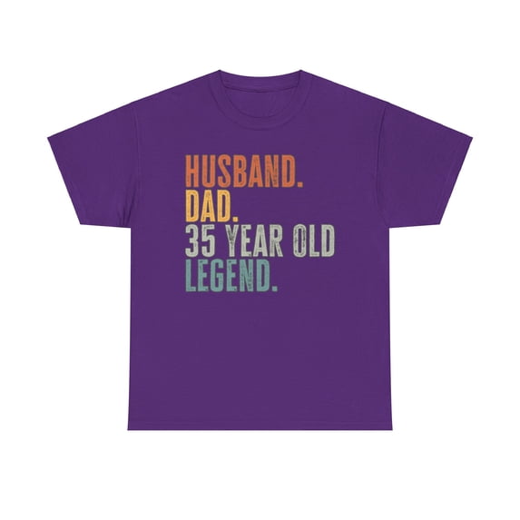 35th Birthday Husband Dad Shirt Gifts Tshirt Tee Crew Neck