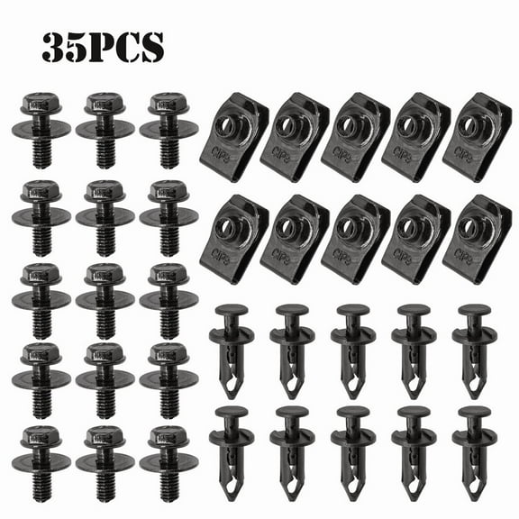 35x Engine Under Cover Splash Shield Guard M6 Bolts & U-nut Clips for Lincoln