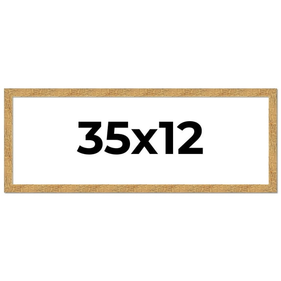 35x12 Frame Beige Real Wood Picture Frame Width 1.25 inches | Interior Frame Depth 0.5 inches |