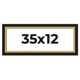 thumbnail image 1 of 35x12 Frame Gold Real Wood Picture Frame Width 2.25 Inches | Interior Frame Depth 0.5 Inches |, 1 of 8