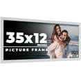 thumbnail image 1 of 35x12 Frame White Solid Wood Picture Frame Includes UV Acrylic Shatter Guard Front, Acid Free Foam, 1 of 7