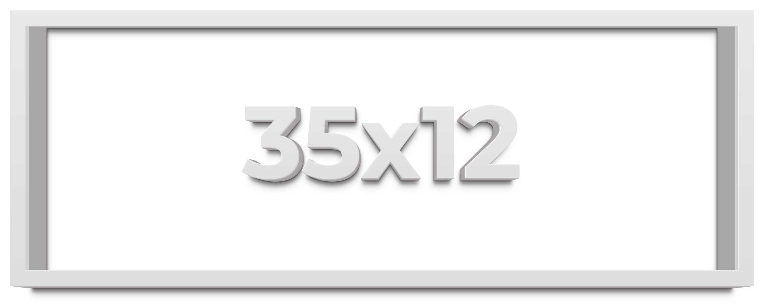 35x12 Shadow Box Frame White | 2 Inches Deep Real Wood Contemporary ...