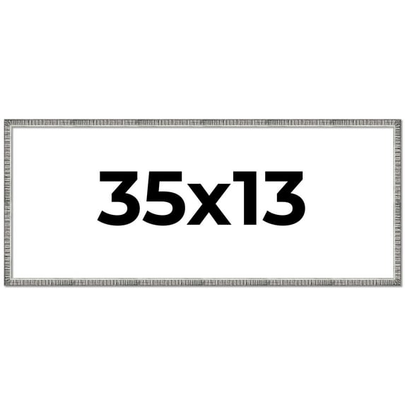 35x13 Frame Silver Picture Frame - Complete Modern Photo Frame Includes UV Acrylic Shatter Guard