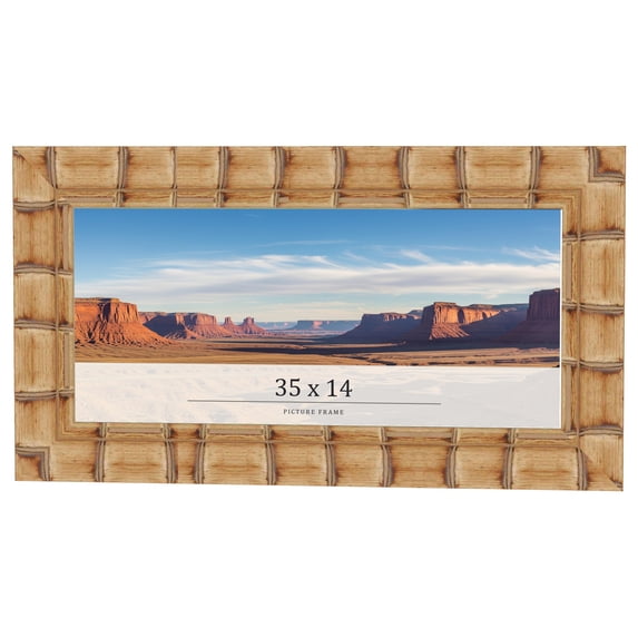 35x14 Frame Beige Real Wood Picture Frame Width 3 inches | Interior Frame Depth 0.5 inches |