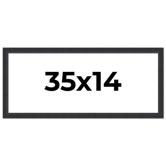 35x14 Frame Black Real Wood Picture Frame Width 1.25 Inches | Interior Frame Depth 0.5 Inches |