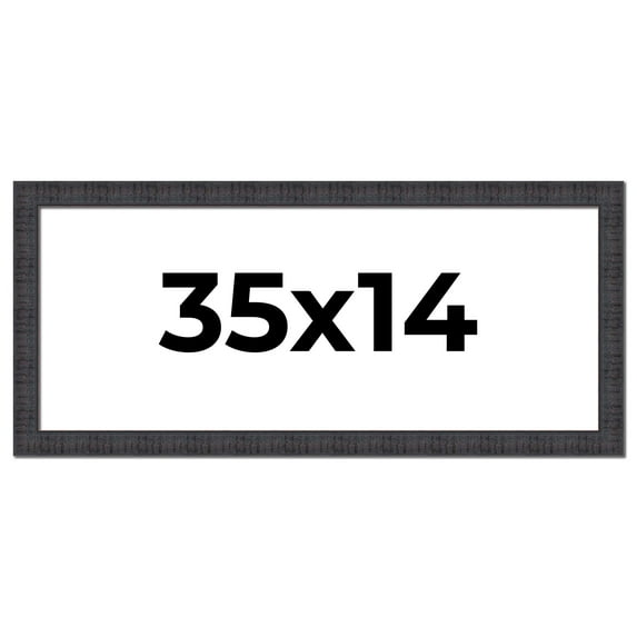 35x14 Frame Brown Rustic Solid Wood Picture Frame 1.5 Inches Wide | Interior Frame Depth 0.5 Inches