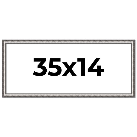 35x14 Frame Silver Real Wood Picture Frame Width 1.125 Inches | Interior Frame Depth 0.5 Inches |