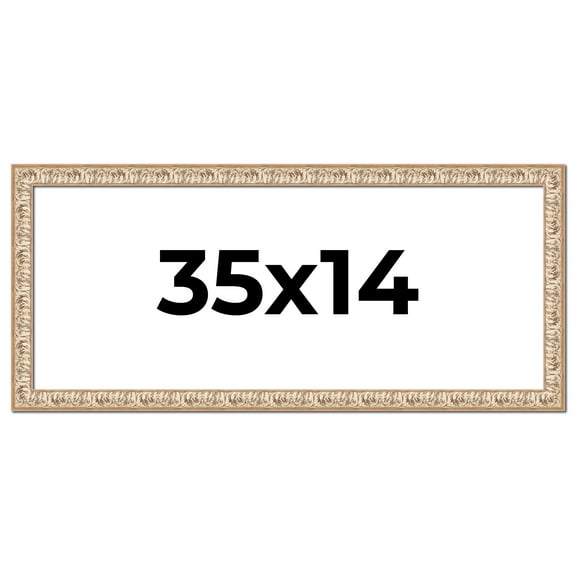 35x14 Frame White Real Wood Picture Frame Width 1.5 inches | Interior Frame Depth 0.5 inches |