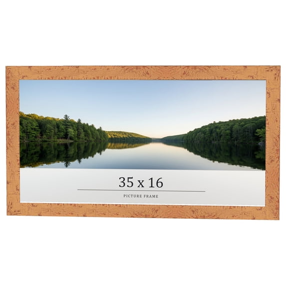 35x16 Frame Beige Real Wood Picture Frame Width 1.25 inches | Interior Frame Depth 0.5 inches |