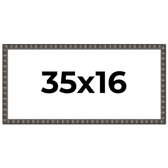 35x16 Frame Black Brown Chestnut Mosaic Solid Wood Picture Frame | 1.125 Inch Moulding Width |