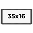 thumbnail image 1 of 35x16 Frame Black Charcoal Grey Wood Textured Picture Frame | 0.75 Inch Moulding Width | Gunmetal, 1 of 8