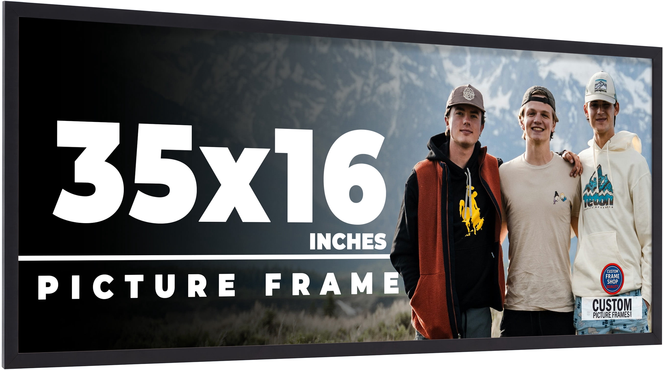 35x16 Frame Black Real Wood Picture Frame Width 0.75 inches | Interior ...