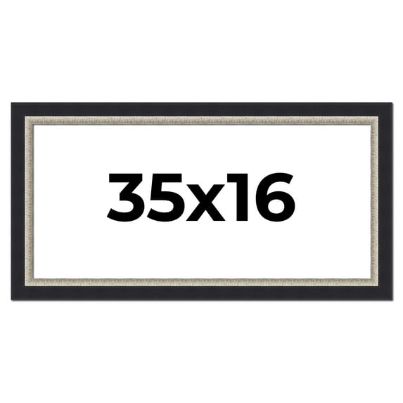35x16 Frame Black Real Wood Picture Frame Width 2.25 Inches | Interior Frame Depth 0.5 Inches |