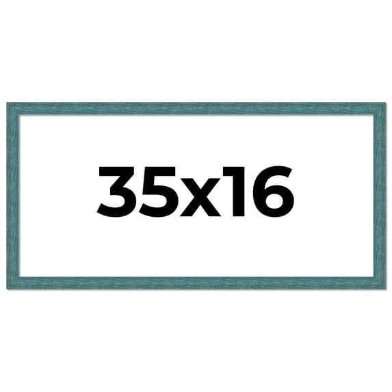 35x16 Frame Blue Rustic Barnwood Solid Wood Picture Frame Width 1.25 Inches | Interior Depth 0.5