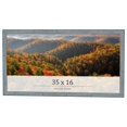 thumbnail image 1 of 35x16 Frame Blue Scuffed Farm Board Solid Wood Picture Frame Width 0.75 Inches | Interior Depth 0.5, 1 of 8