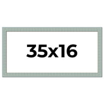 35x16 Frame Blue Teal Distressed Solid Wood Picture Frame | 1.625 Inch Moulding Width | Sonoma Blue