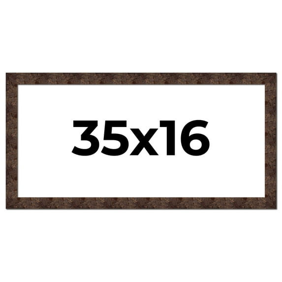 35x16 Frame Brown Burl Real Wood Picture Frame Width 1.625 Inches | Interior Frame Depth 0.5 Inches