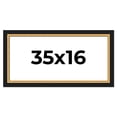 thumbnail image 1 of 35x16 Frame Gold Real Wood Picture Frame Width 2.25 Inches | Interior Frame Depth 0.5 Inches |, 1 of 8
