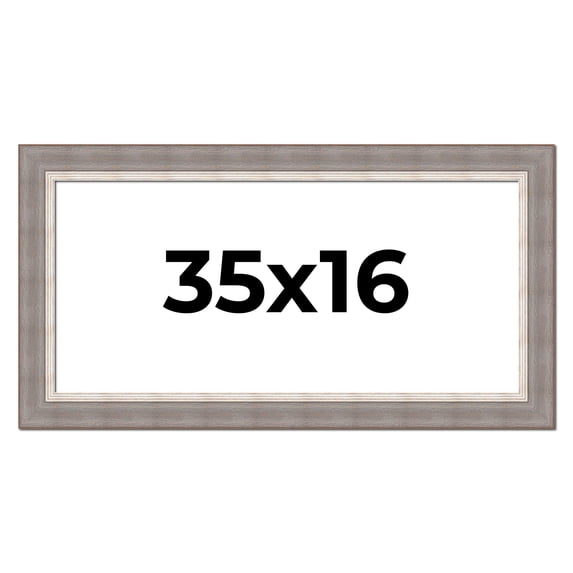 35x16 Frame Grey Real Wood Picture Frame Width 2.75 Inches | Interior Frame Depth 0.5 Inches |