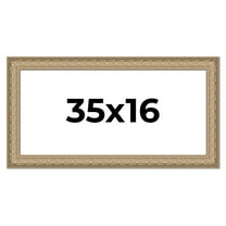 35x16 Frame Ornate Silver Beaded Solid Wood Picture Frame Width 2.5 Inches | Interior Depth 1