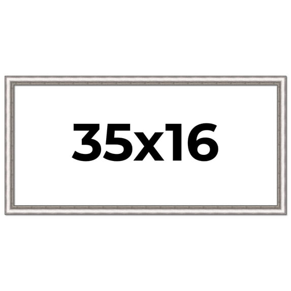35x16 Frame Silver Real Wood Picture Frame Width 1.25 Inches | Interior Frame Depth 0.5 Inches |
