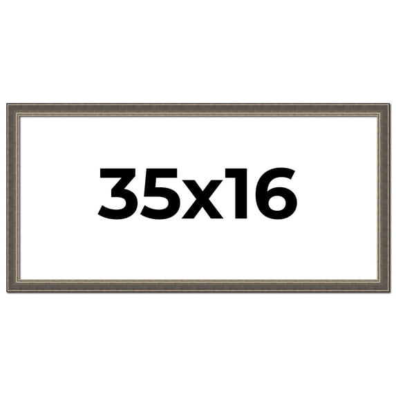 35x16 Frame Silver Real Wood Picture Frame Width 1.25 Inches | Interior Frame Depth 0.5 Inches |