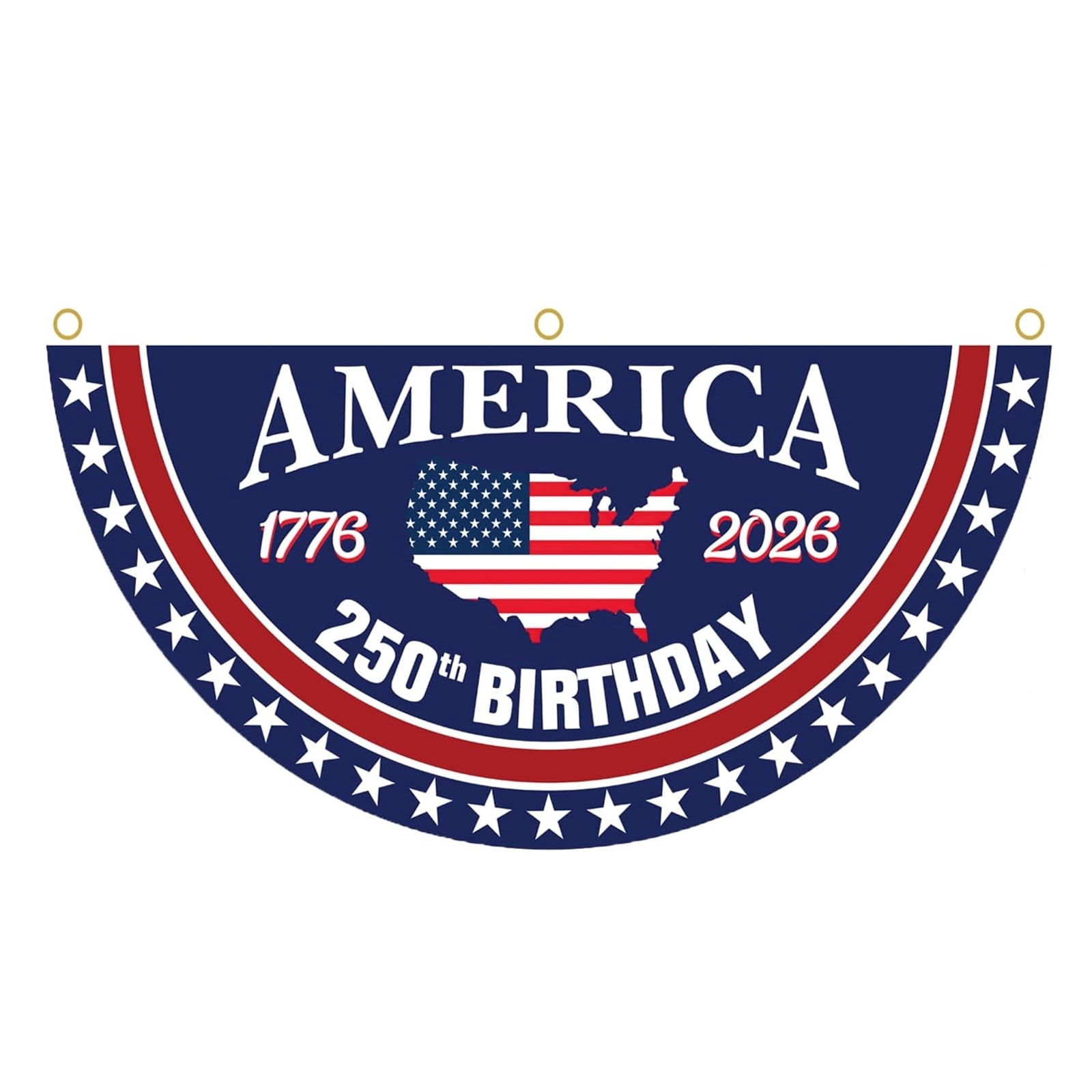 35x18in Heavy Duty 250th Anniversary Flag Bunting | 1776-2026 America 250 Flag, Fade Resistant Outdoor Yard Decor