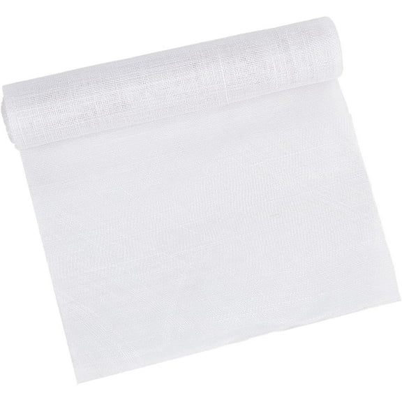 35x19.7 Inch White Linen Mesh Fabric Sinamay Hat Mesh Netting Fabric Roll