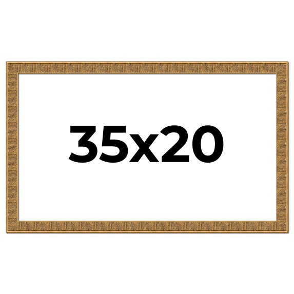 35x20 Frame Black and Gold Distressed Solid Wood Sonoma Picture Frame | 1.625 Inch Moulding Width |