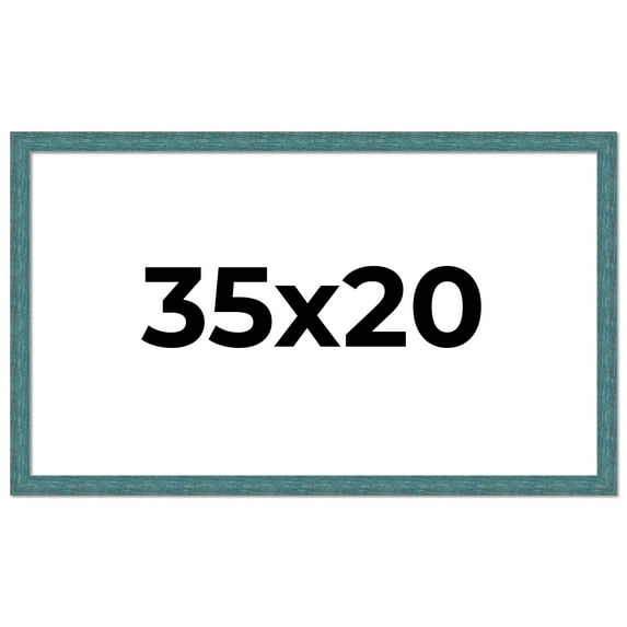 35x20 Frame Blue Rustic Barnwood Solid Wood Picture Frame Width 1.25 Inches | Interior Depth 0.5