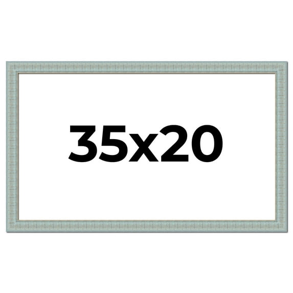 35x20 Frame Blue Teal Distressed Solid Wood Picture Frame | 1.625 Inch Moulding Width | Sonoma Blue
