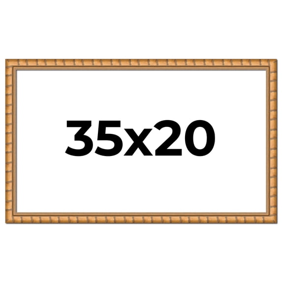 35x20 Frame Gold Real Wood Picture Frame Width 1.5 inches | Interior Frame Depth 0.5 inches |