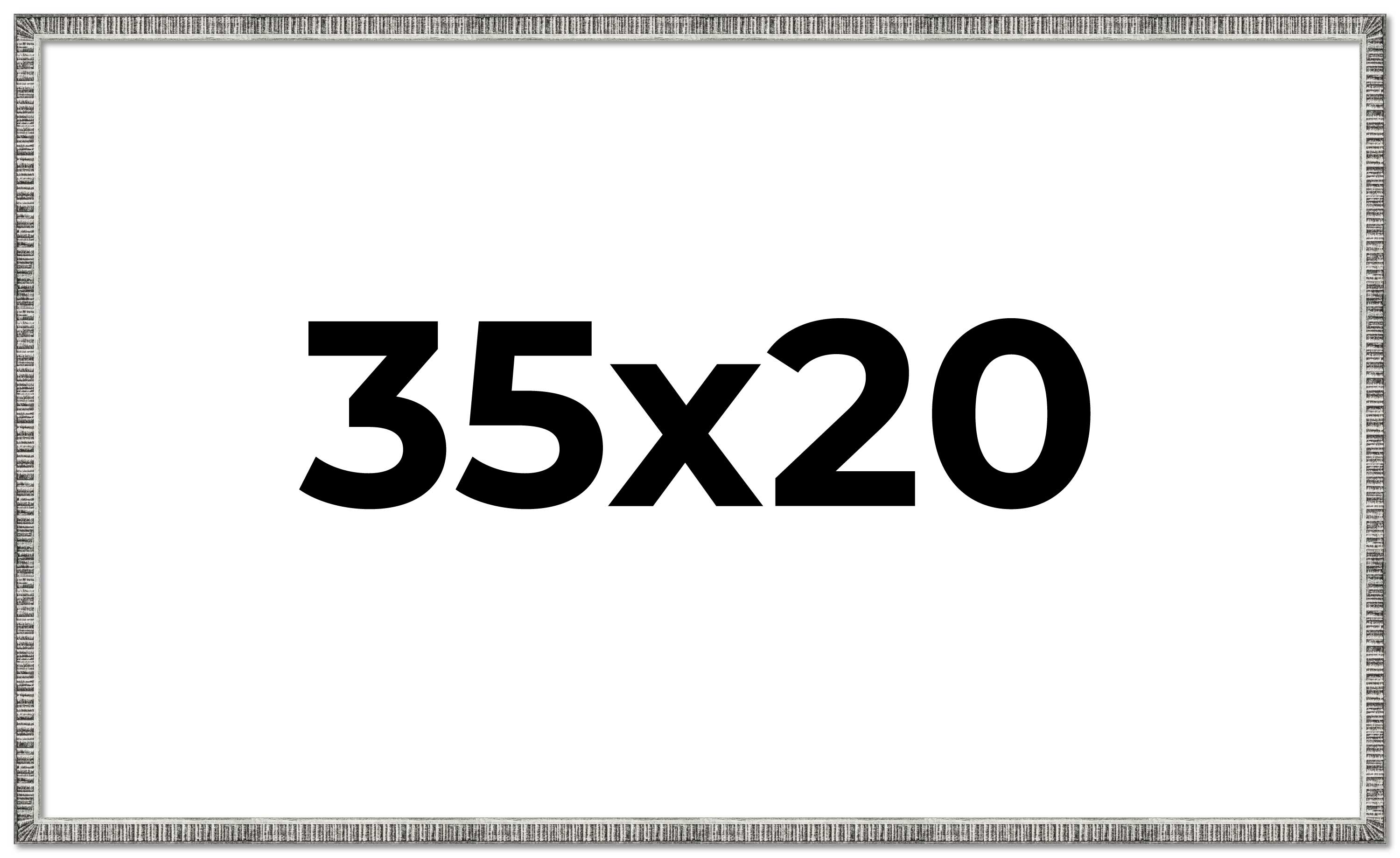 35x20 Frame Silver Grey Distressed Solid Wood Picture Frame | 0.75 Inch ...