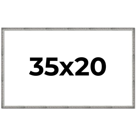 35x20 Frame Silver Picture Frame - Complete Modern Photo Frame Includes UV Acrylic Shatter Guard