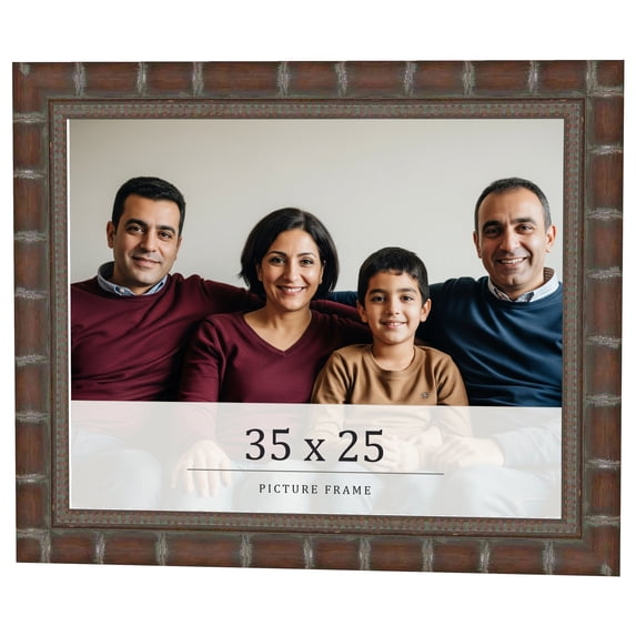 35x25 Dark Brown Bamboo Real Wood Picture Frame Width 1.5 inches | Interior Frame Depth 0.5 inches