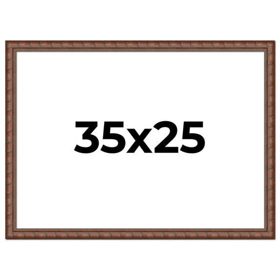 35x25 Dark Brown Bamboo Real Wood Picture Frame Width 1.5 inches | Interior Frame Depth 0.5 inches