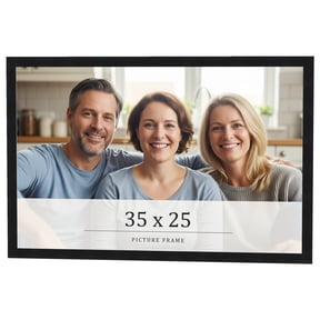 35x25 Frame Black Real Wood Picture Frame Width 0.75 inches | Interior Frame Depth 0.5 inches |