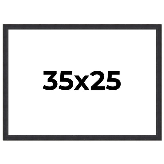 35x25 Frame Black Real Wood Picture Frame Width 1.25 Inches | Interior Frame Depth 0.5 Inches |