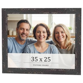 35x25 Frame Black Solid Wood Picture Frame Width 1.125 Inches | Interior Frame Depth 0.5 Inches |