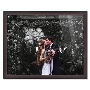 35x25 Frame Brown Picture Frame - Complete Modern Photo Frame Includes UV Acrylic Shatter Guard Front, Acid Free